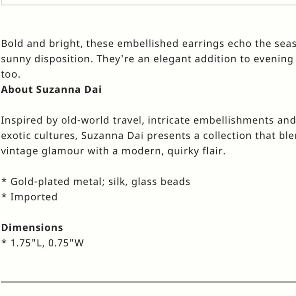 Anthropologie Suzanna Dai Flower Beaded Drop Earrings Black NWT - Picture 6 of 11